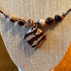 Boho Chic Natural Stone Necklace 20”